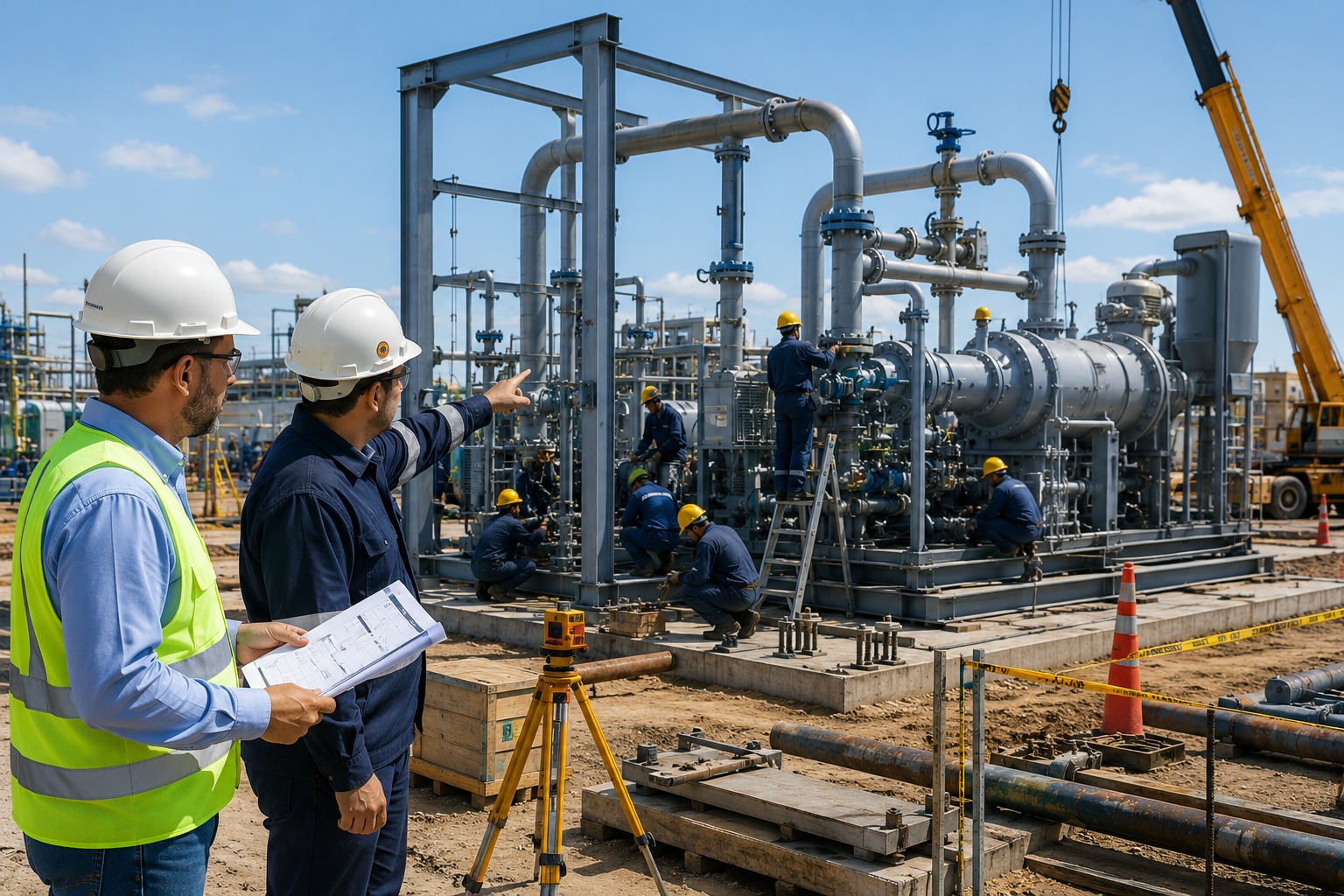 Ingeniería en instalación industrial — vista panorámica