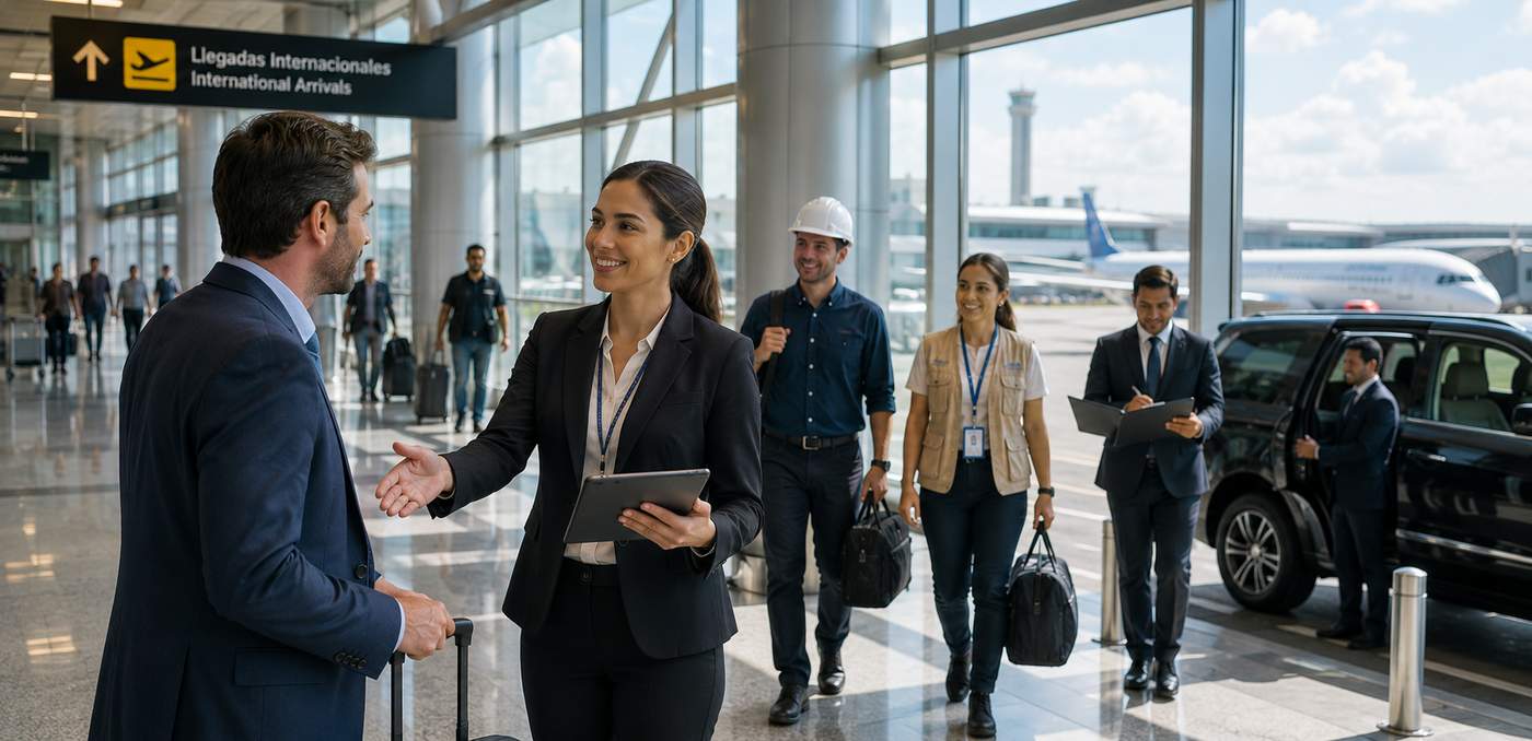 VenGateway team welcoming international arrivals at airport