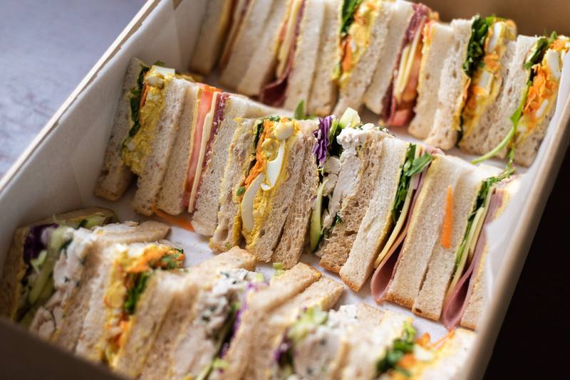 Catering sandwich platter for camp food service
