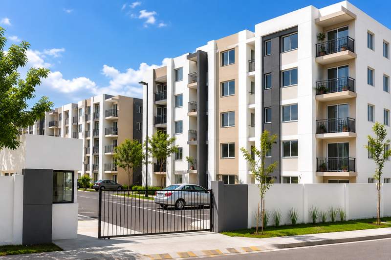 Completed social housing apartment buildings