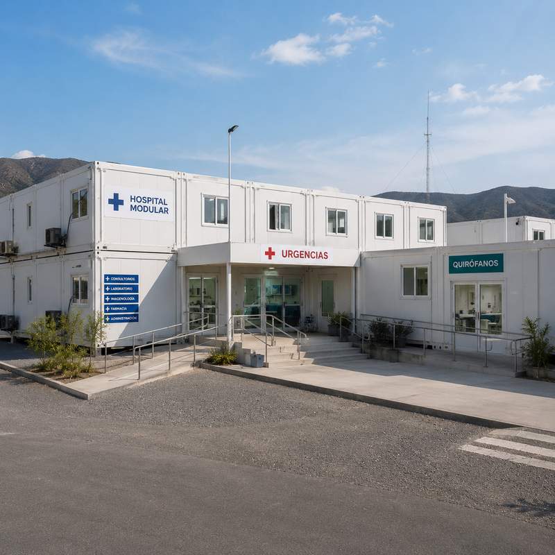 Modular hospital facility aerial view